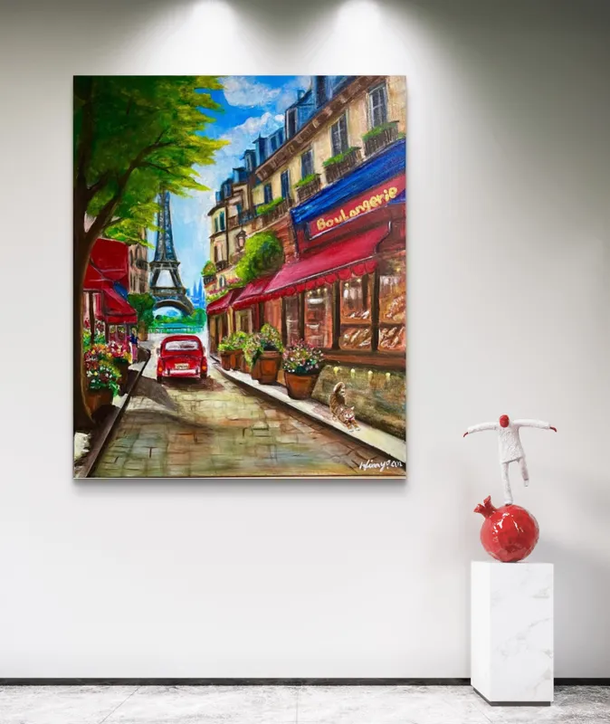 エッフェル塔の見える小さな路地