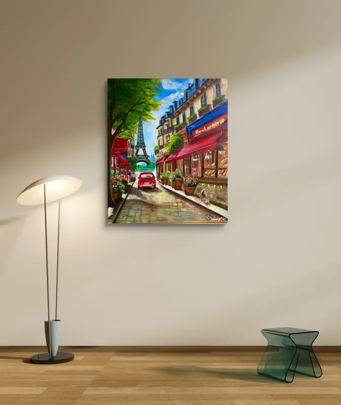 エッフェル塔の見える小さな路地