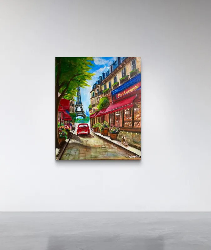 エッフェル塔の見える小さな路地