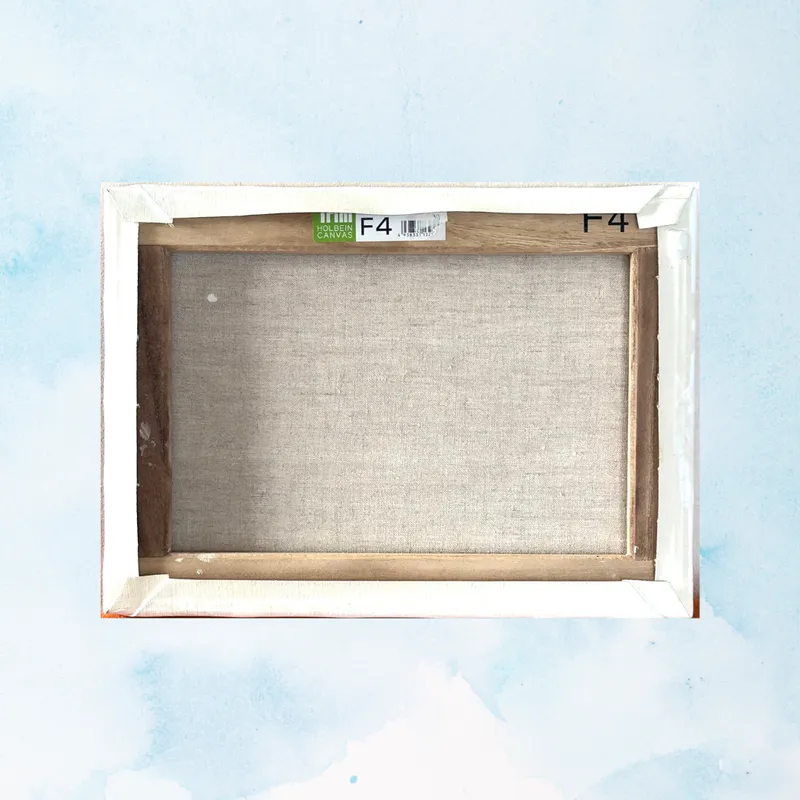 風景画「ただいま！お疲れ様！」油彩画/F4  額付き