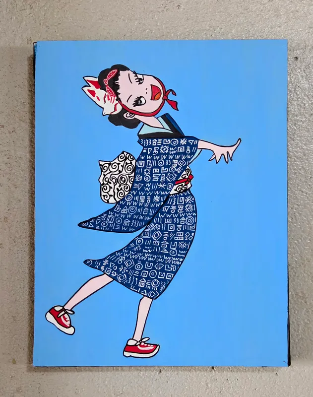 お面とスニーカー