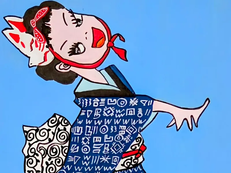 お面とスニーカー