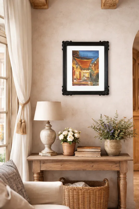 夜のカフェテラス