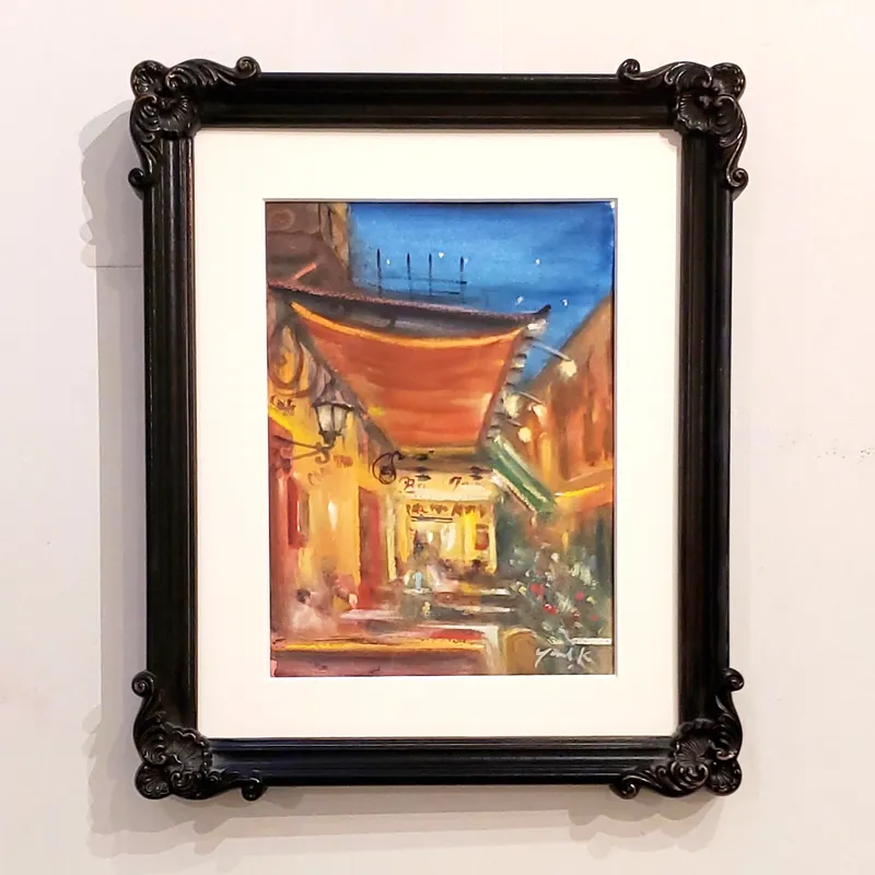 夜のカフェテラス