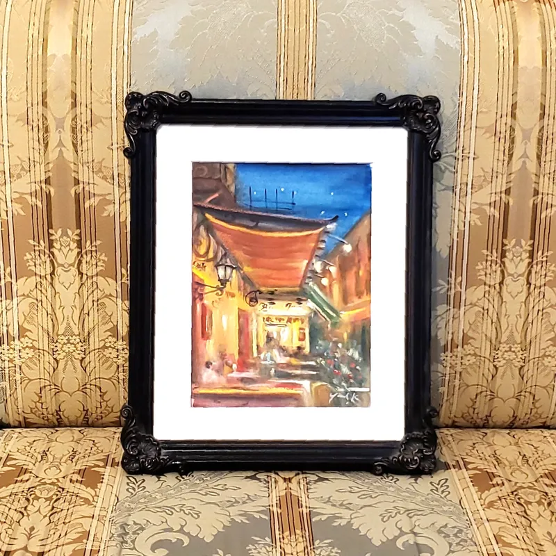 夜のカフェテラス