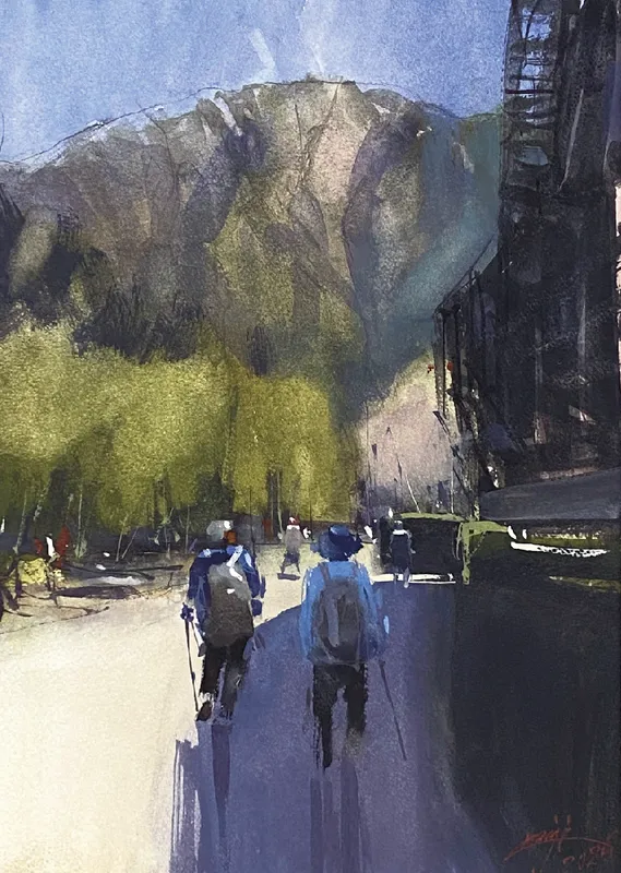 青いコントラスト