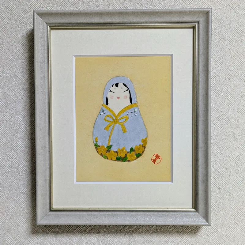 ソーダライトで描いた「花だるま」
