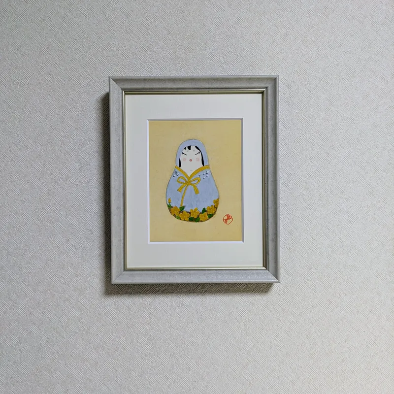 ソーダライトで描いた「花だるま」