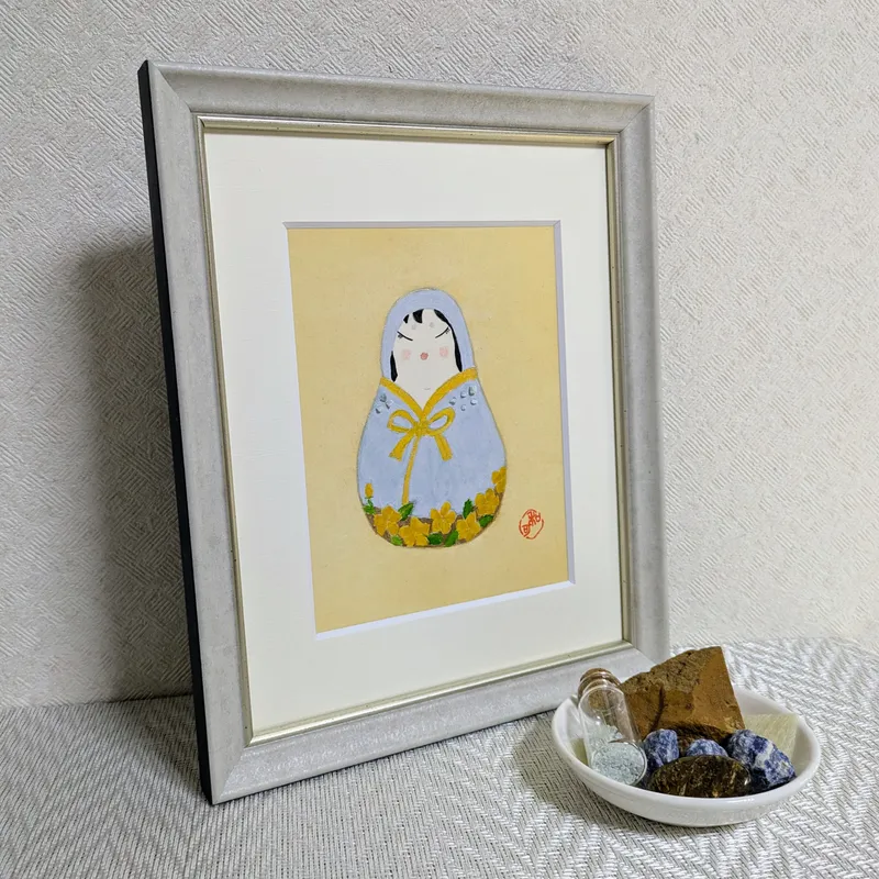 ソーダライトで描いた「花だるま」