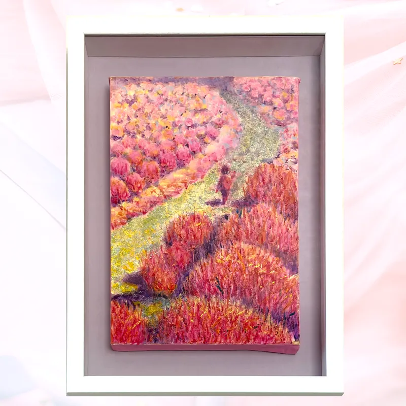 風景画「小路の記憶」油彩画SM / 額付き