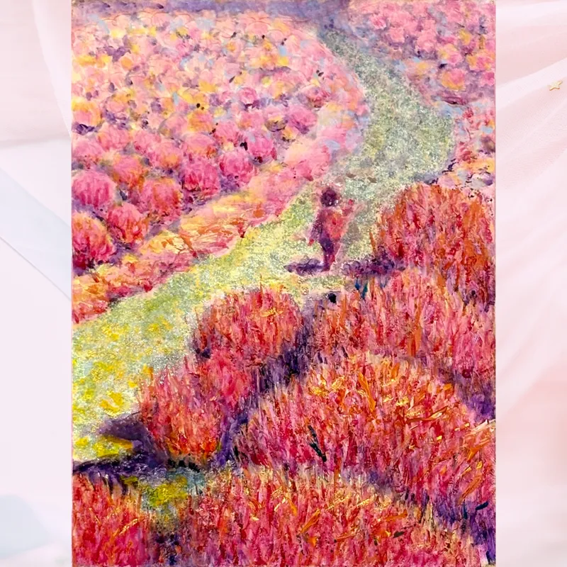 風景画「小路の記憶」油彩画SM / 額付き