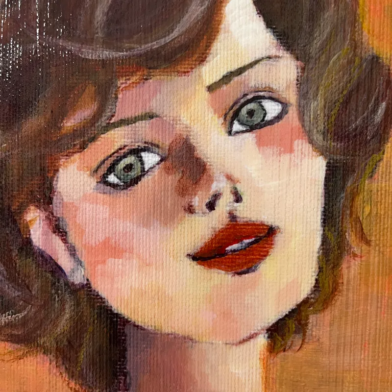 ニットを着た女性(加筆複製画)