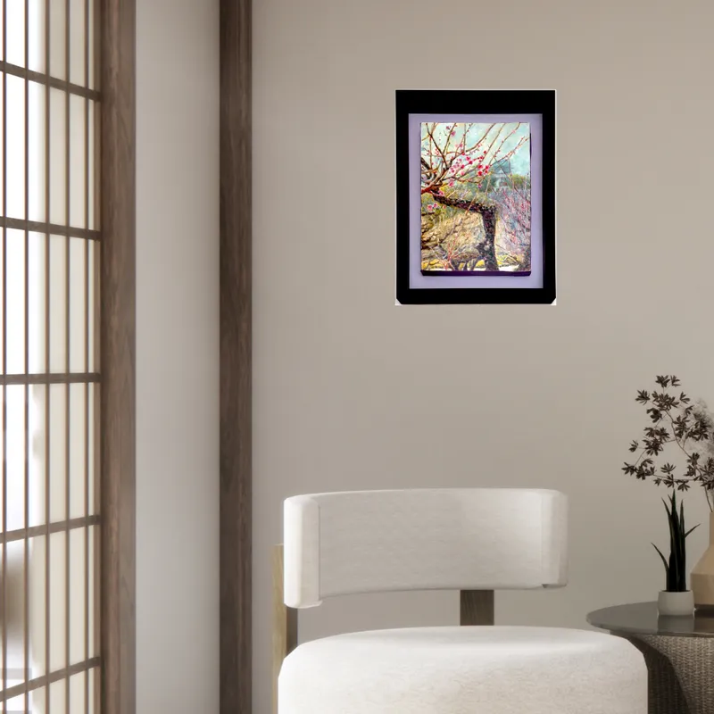 風景画「凜とした春の訪れ」油彩画 / SM 額付き