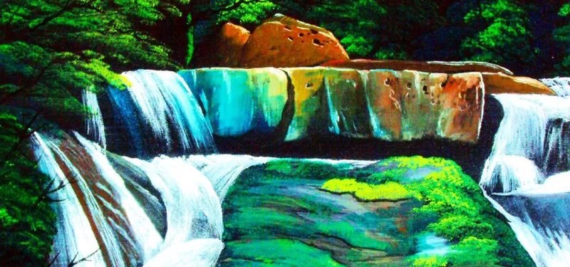 深緑の滝風景５