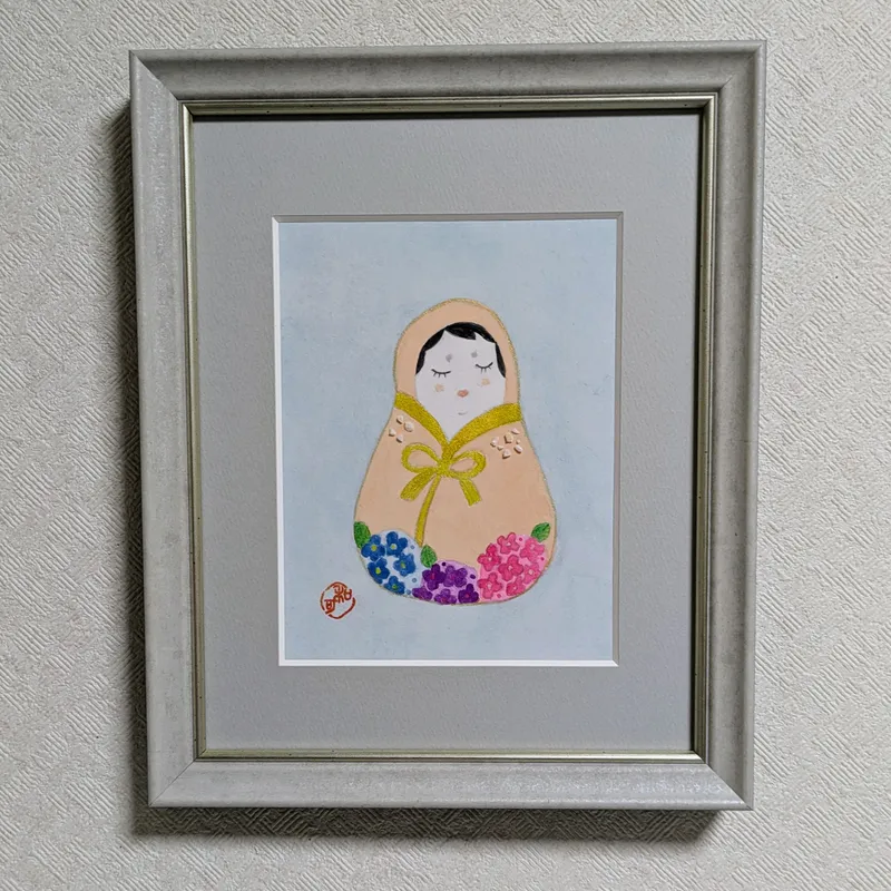 アゲートで描いた「花だるま」