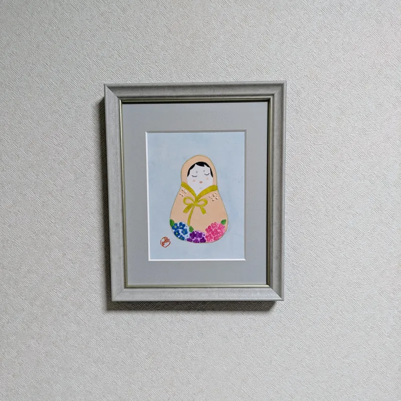 アゲートで描いた「花だるま」