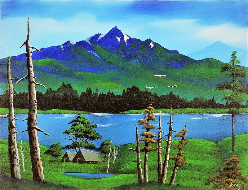 残雪と枯れ木
