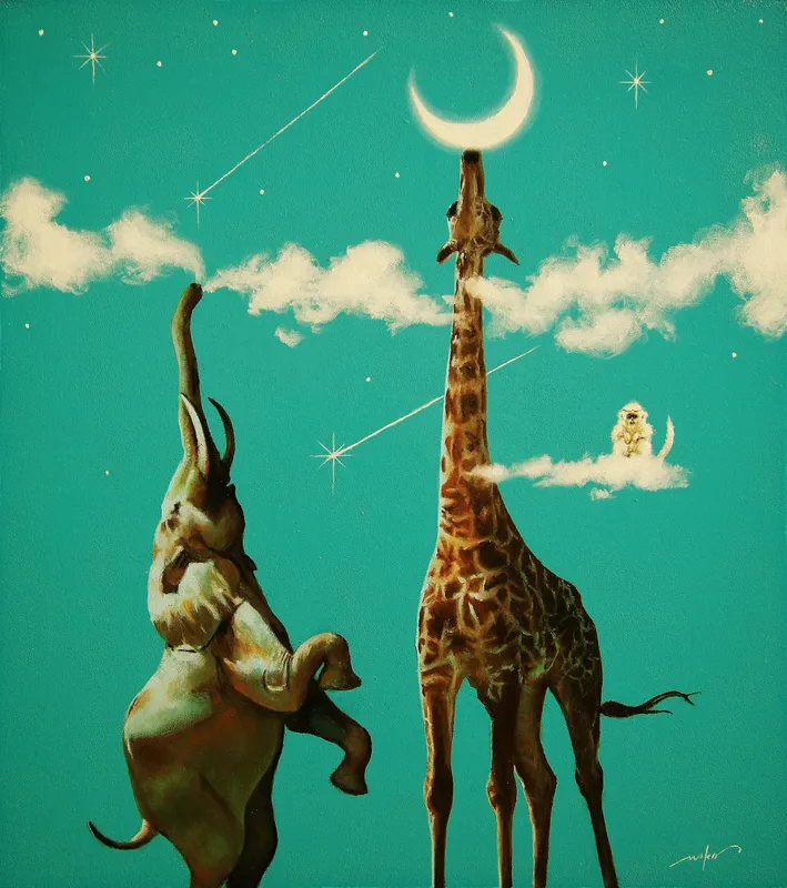 油彩画【青のセッション】