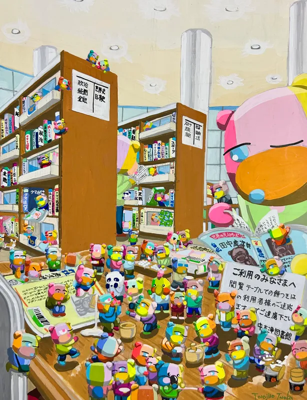 図書館と餅つき大会