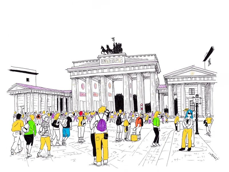 週末の雑踏　Brandenburger Tor