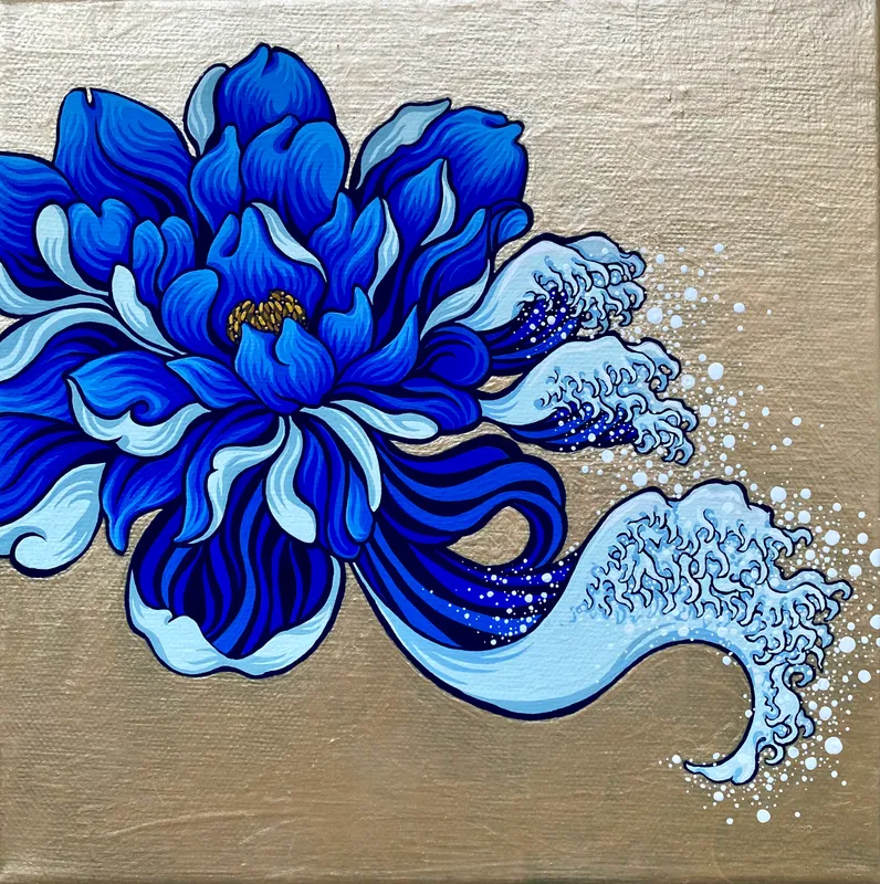Blue flower wave／花の波（ブルー）