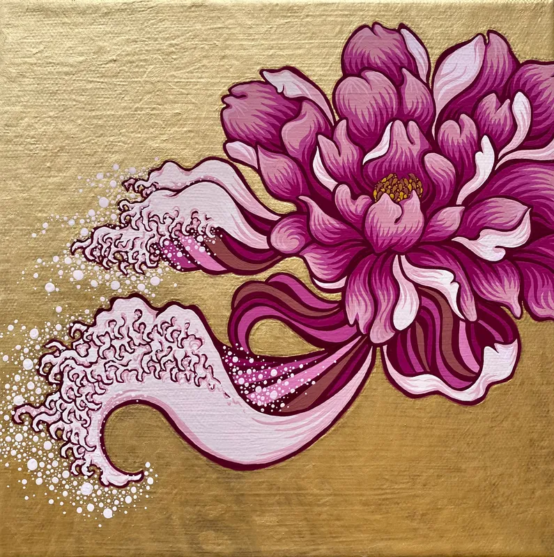 Pink flower wave　／　花の波（ピンク）